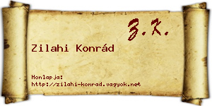 Zilahi Konrád névjegykártya